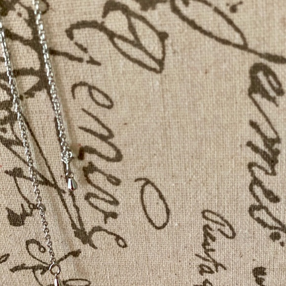 Elegant Touchstone Crystal Silver Tassel Necklace - Picture 9 of 9